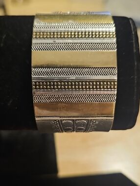 Men's Two-Tone Metal Cuff Bracelet - Silver & Gold. Lucky Brand